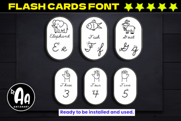 Cursive Handwriting Flashcards Font