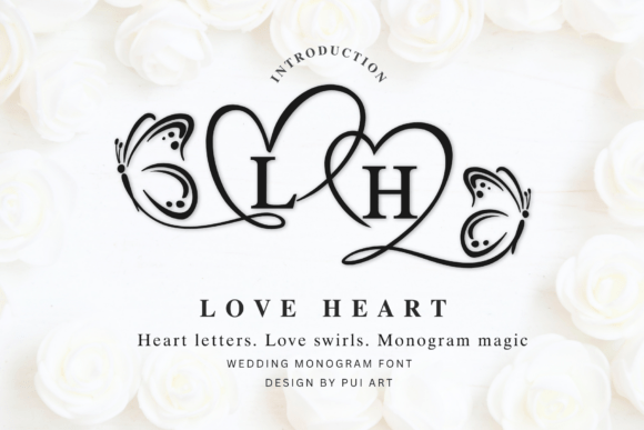 Love Heart Monogram Font for Elegant Branding